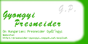 gyongyi presneider business card